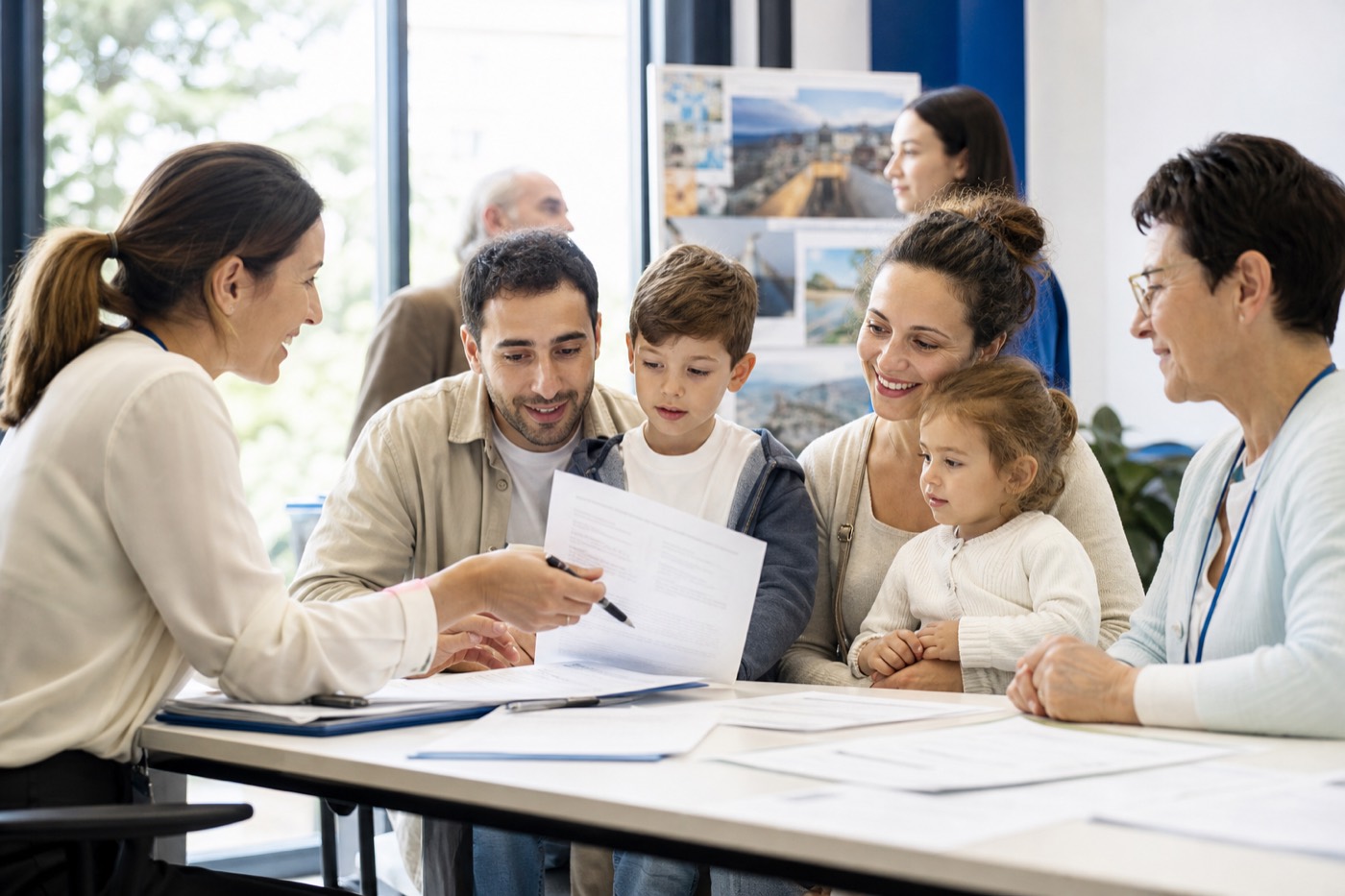 A family receiving integration support from nonprofit volunteers in France